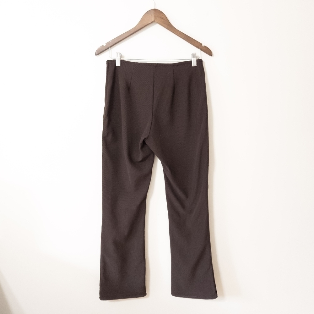 Vintage mosskito Y2K flared Leather striped flared Pants size Medium - Picture 2 of 7